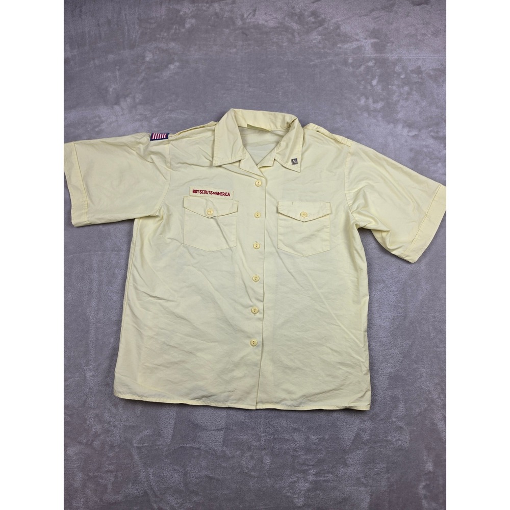 Boy Scouts of America Official Blouse Womens Large Yellow Short Sleeve Uniform